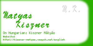 matyas kiszner business card
